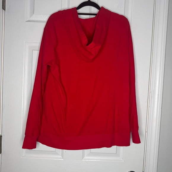 CHRISTOPHER & BANKS Woman’s Lightweight Red Zip Up Hoodie Size L - Picture 2 of 6